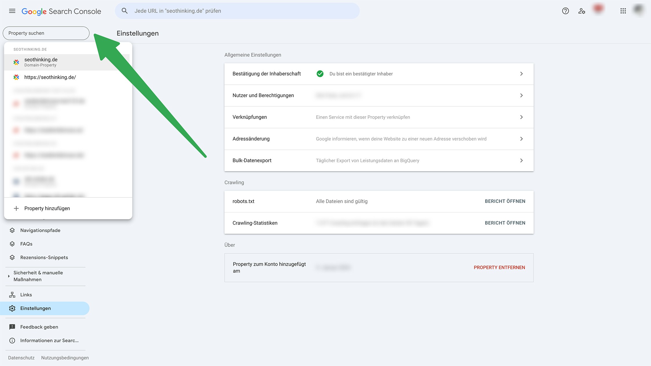 Schritt 2: Property auswählen