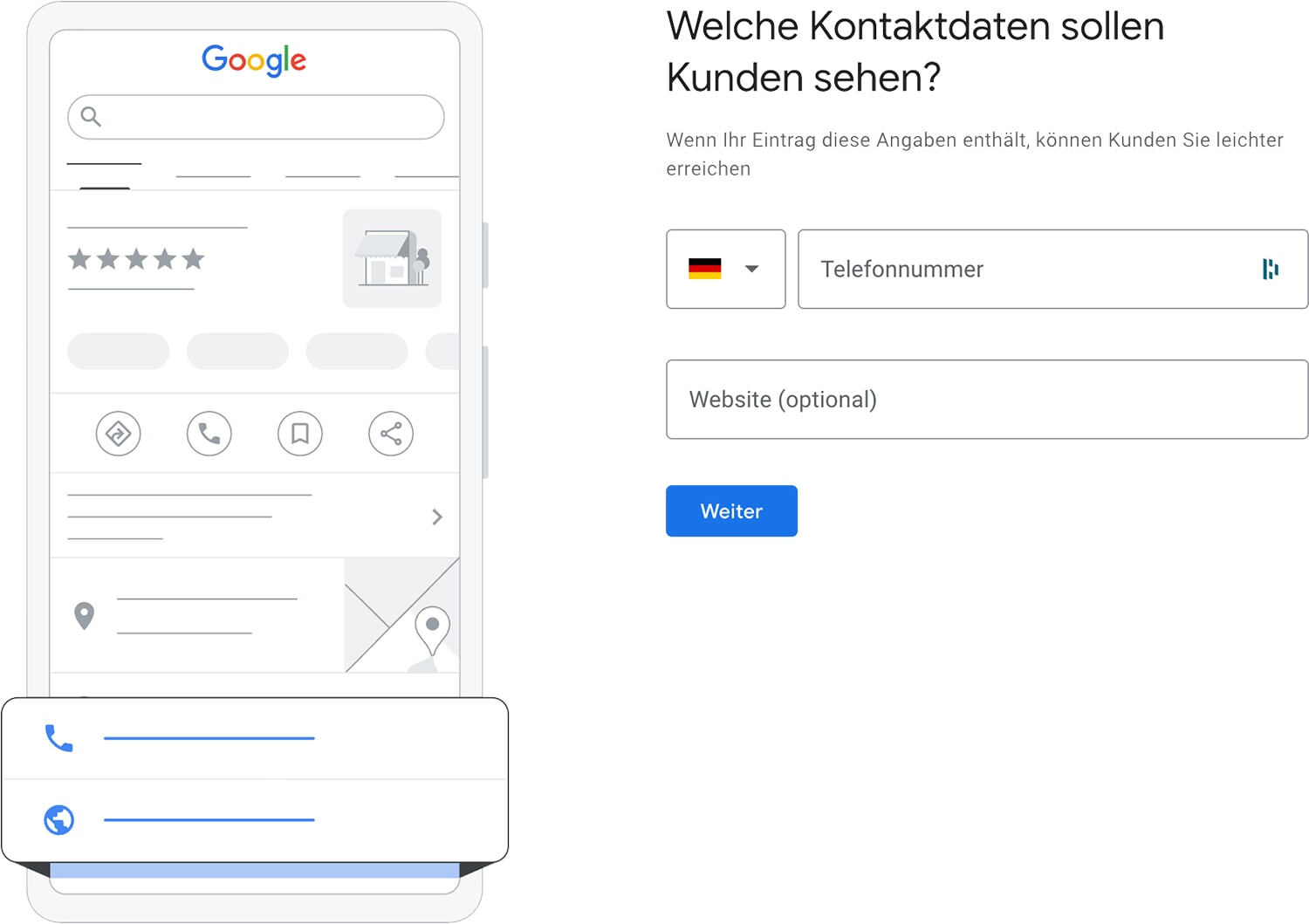Tipp: Konsistenz ist entscheidend. Stellen Sie sicher, dass Name, Adresse und Telefonnummer (NAP-Daten) Ihres Unternehmens auf allen Online-Plattformen einheitlich und korrekt sind. Diese Daten sollten im Google Unternehmensprofil, auf Ihrer Website, in sozialen Medien und in Branchenverzeichnissen übereinstimmen, um Verwirrung zu vermeiden und Ihre Platzierung zu verbessern.