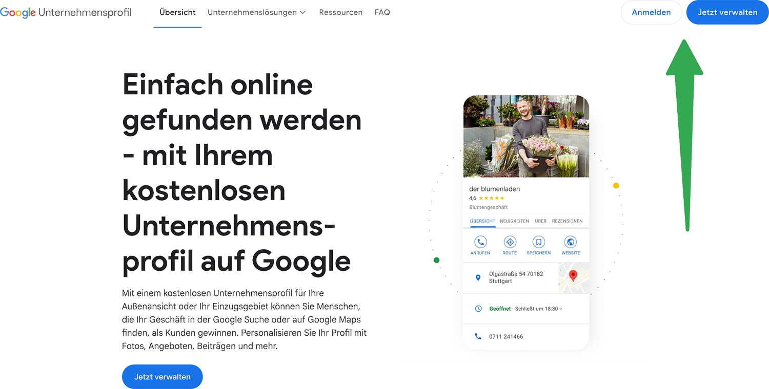Schritt 1: Anmelden und Verwalten