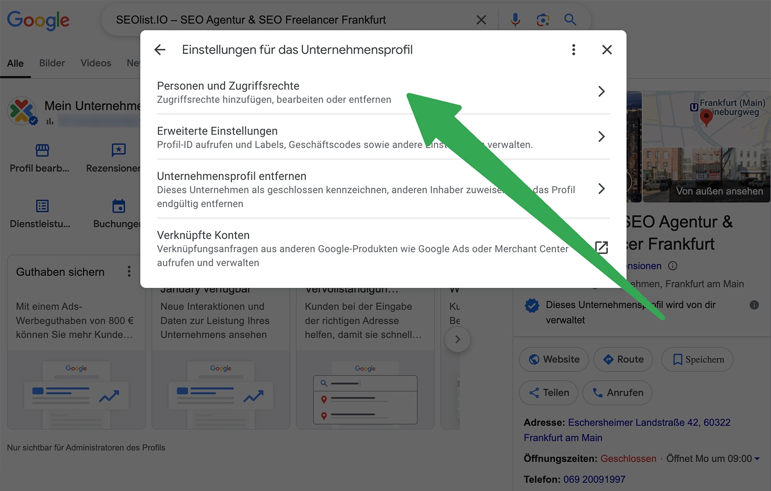Schritt 5: Personen und Zugriffsrechte
