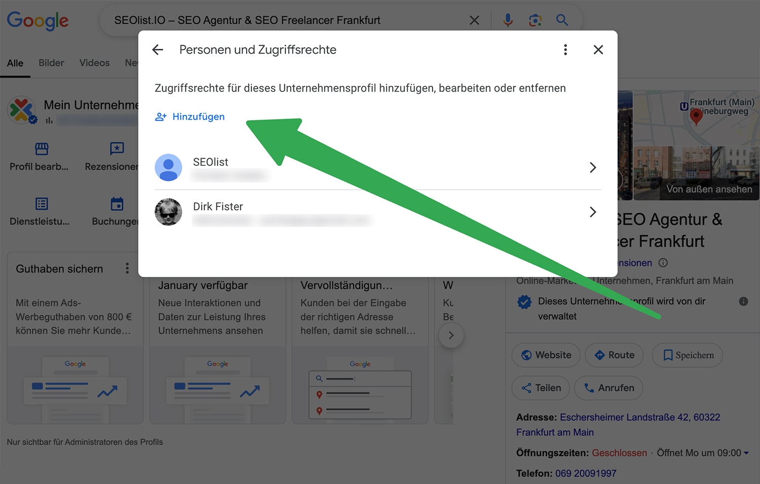 Schritt 6: Zugriffsrechte verwalten