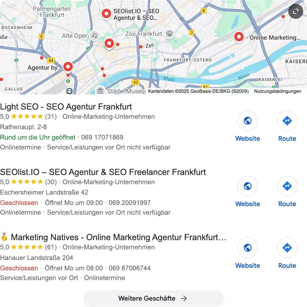 Lokale Suchergebnisse (Local Pack)