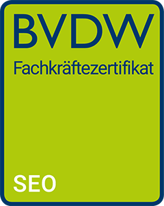 SEO Fachkräftezertifikat BVDW SEO Fachkräftezertifikat BVDW